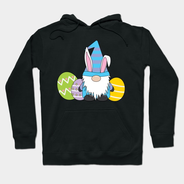 Blue Easter Gnome Garden Gnome Hoodie by KevinWillms1